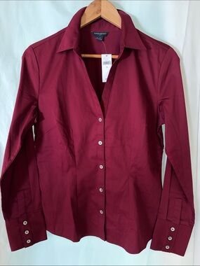 Banana Republic Women’s Long-Sleeve Shirt - Deep Wine  (NWT)